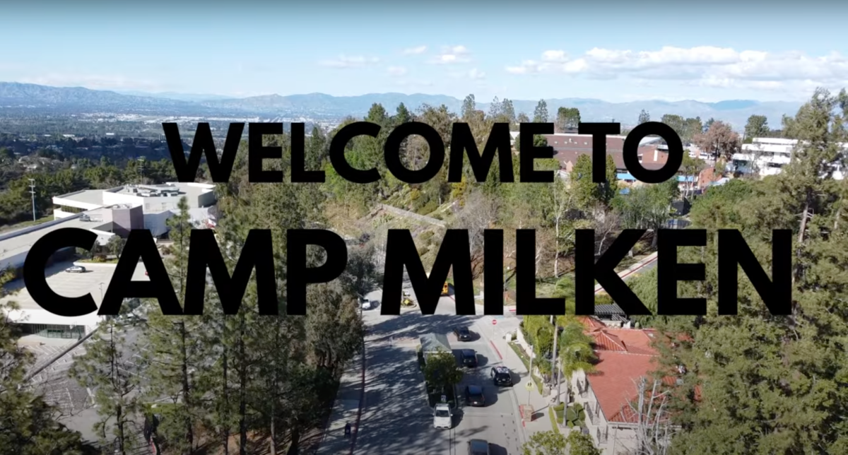 The opening scene of the 2025 Milken Purim Shpiel 